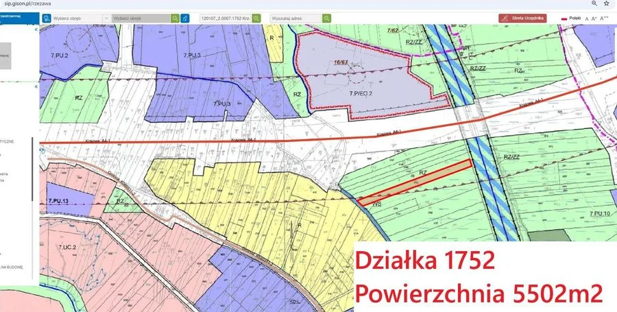 55ar RZ działka w Krzeczowie gmina Rzezawa