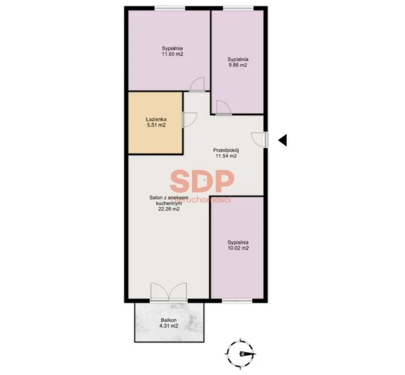 4-Zimmer Wohnung zum Verkauf in Zabrodzie | 71,01 m²