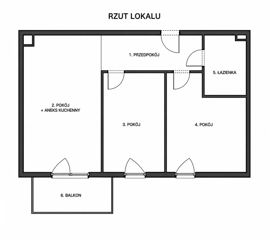 Mieszkanie • 3 pokoje • 58 m² • 680 000 PLN po odbiorach