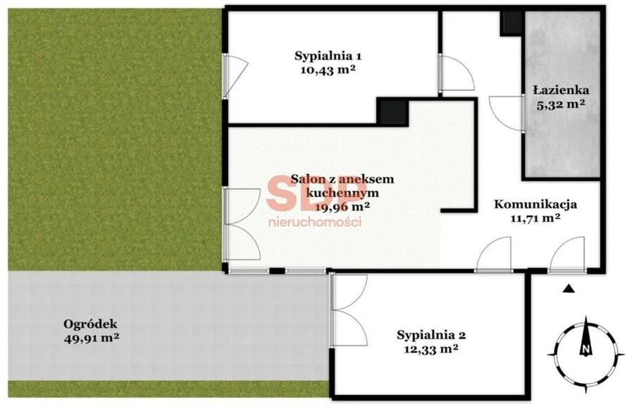 квартира на продаж у Wrocław, Fabryczna, Leśnica | 3-кімн. | 59,69 m²