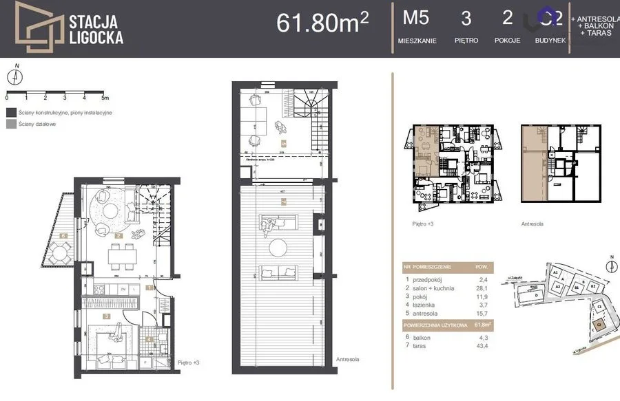 NOWE MIESZKANIA 2 POKOJE. BALKON, TARAS 43,4m2