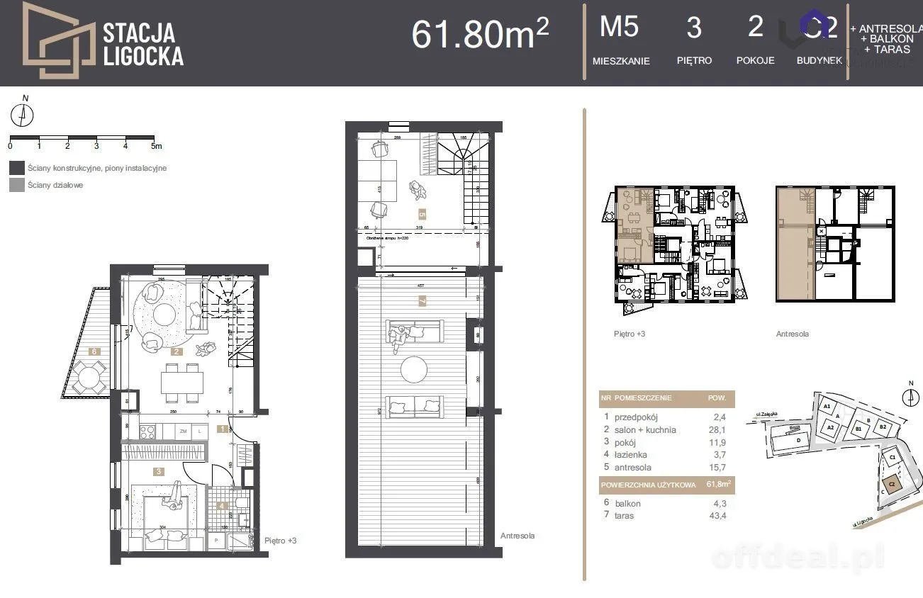 NOWE MIESZKANIA 2 POKOJE. BALKON, TARAS 43,4m2