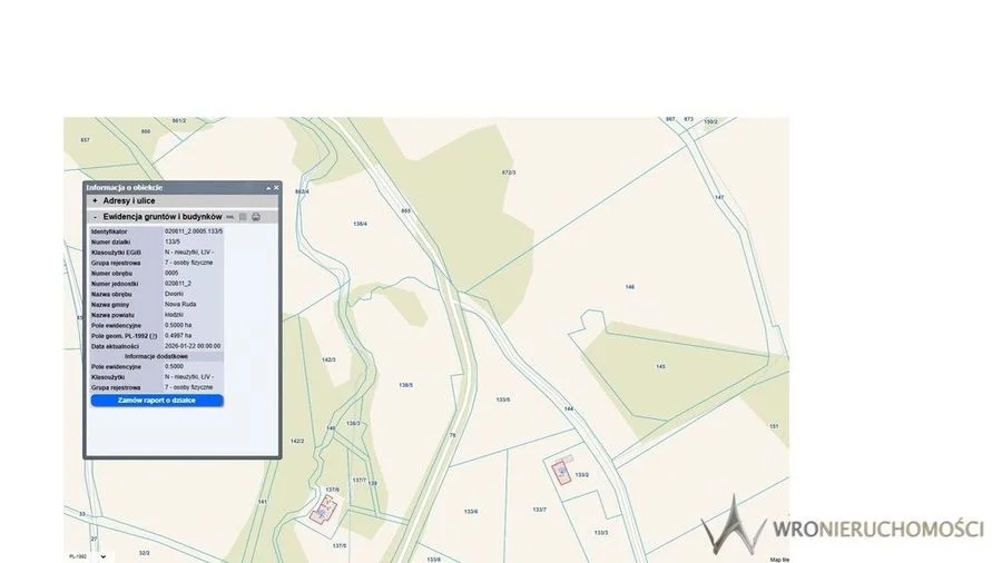 Dworki, gm. Nowa Ruda, działka z WZ, 5000m2