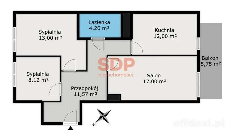 Komfortowe 3 pokoje z balkonem dla rodziny