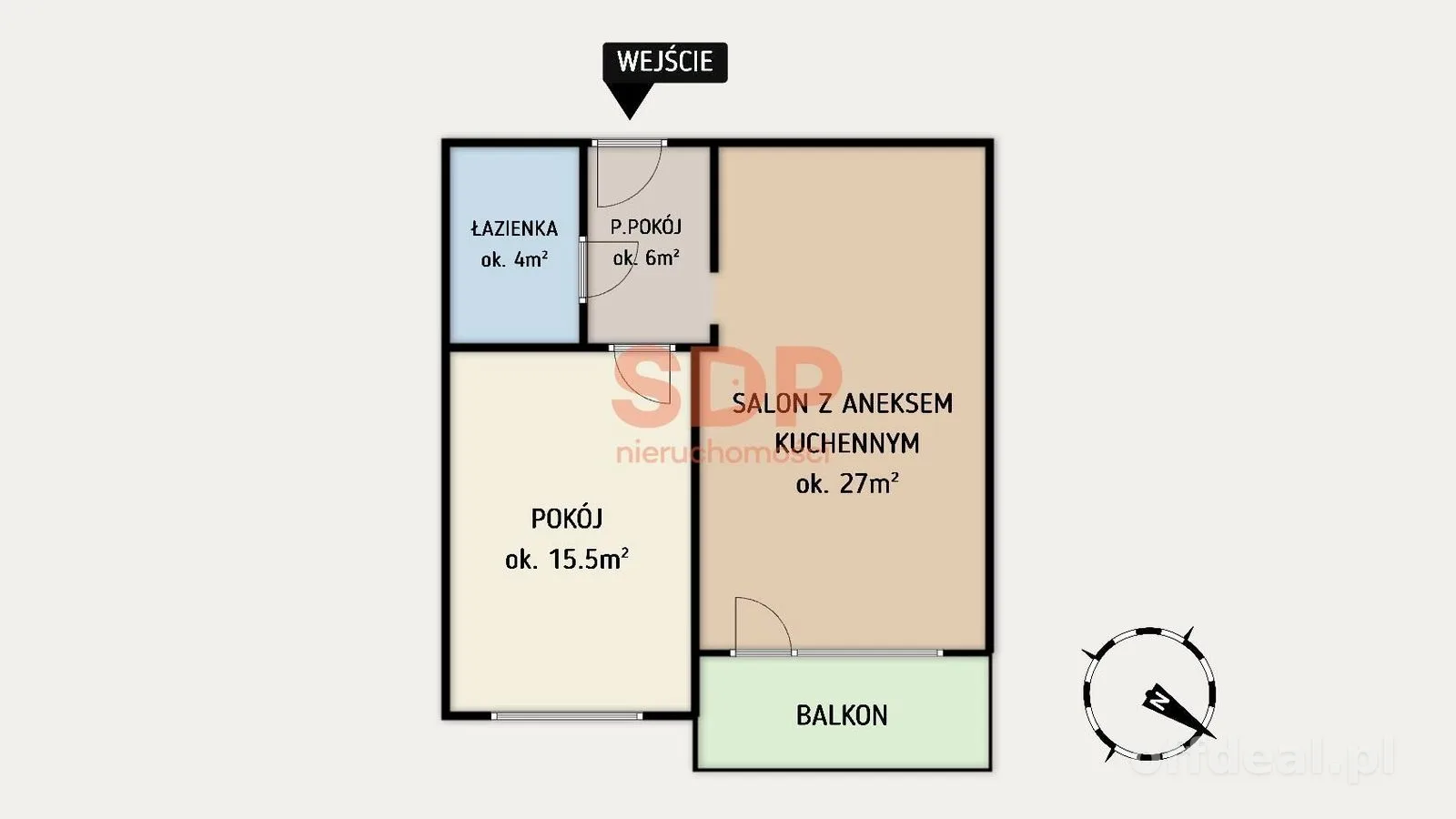 Przestroone 2 pokoje | Salon z aneksem | Kleczków | Blisko Odry