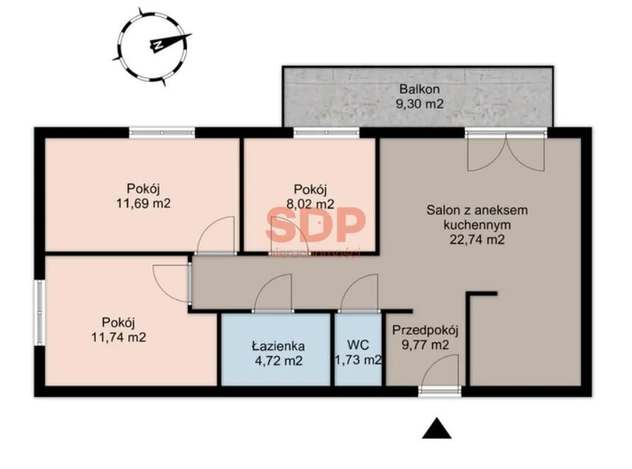 4 pokoje z balkonem – komfortowa przestrzeń dla rodziny 2+2 | 70 m2