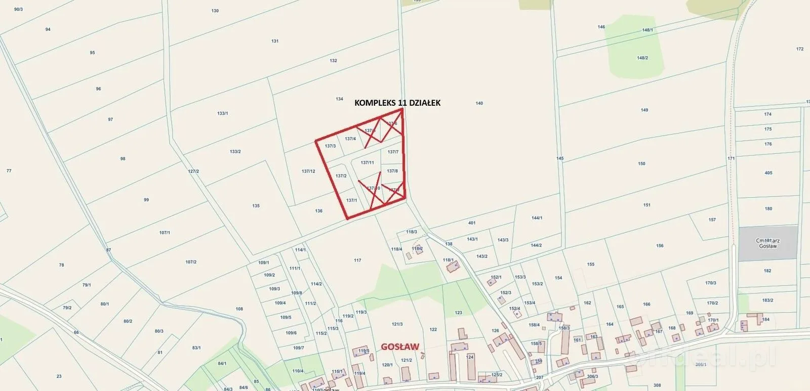Grundstück zum Verkauf in Gosław | 1.115 m²