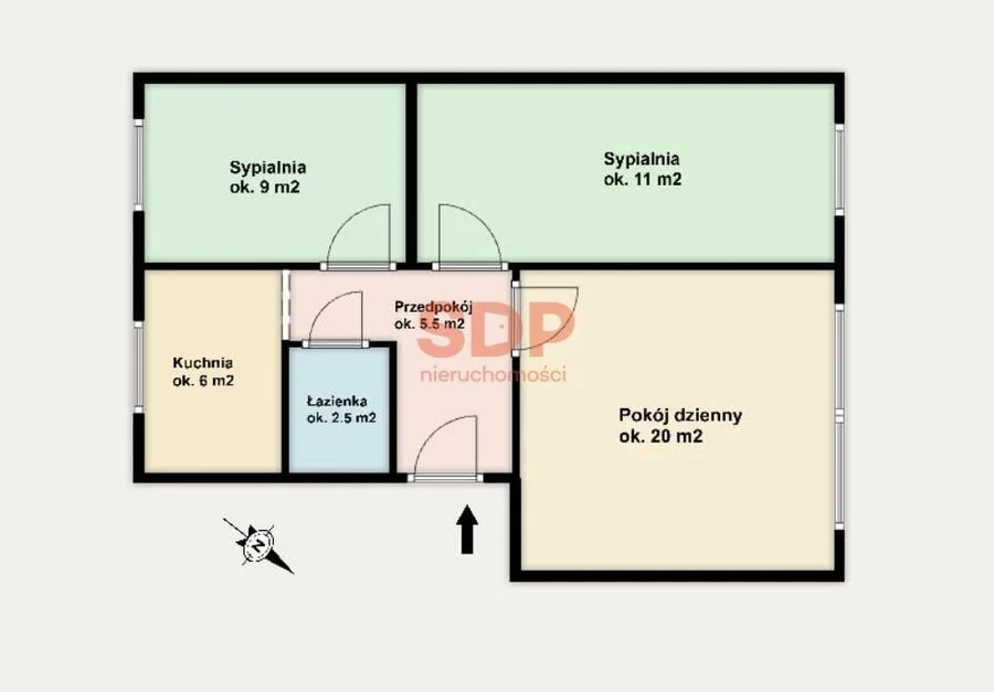 3-Zimmer Wohnung zum Verkauf in Wrocław, Krzyki, Powstańców Śląskich | 57 m²