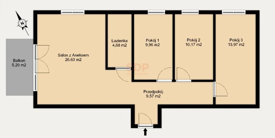 4-room apartment for sale in Wrocław, Fabryczna, Żerniki | 75.85 m²