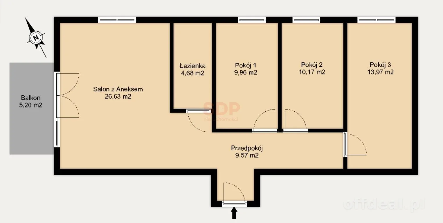 4-room apartment for sale in Wrocław, Fabryczna, Żerniki | 75.85 m²