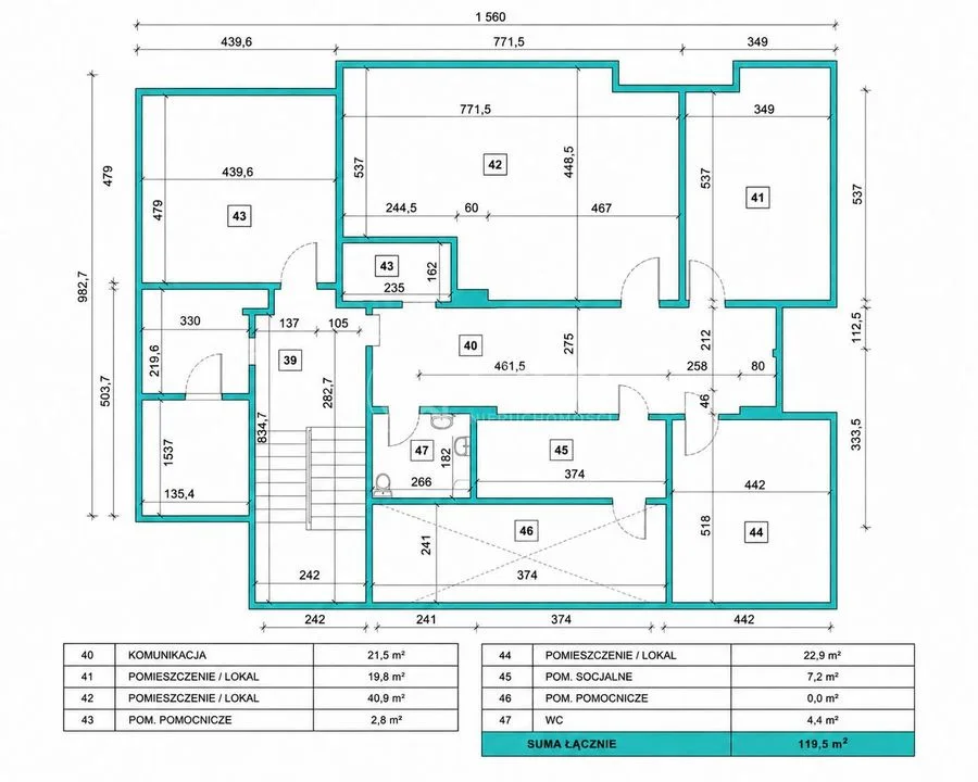 Duży lokal biurowy -119,5 m2