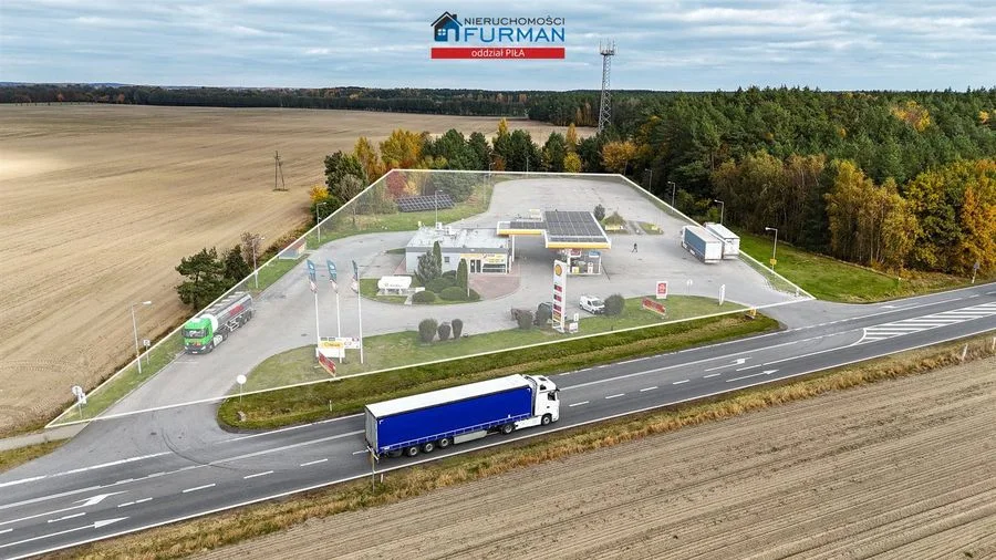 Stacja paliw, działka 1,35ha, budynek 240m