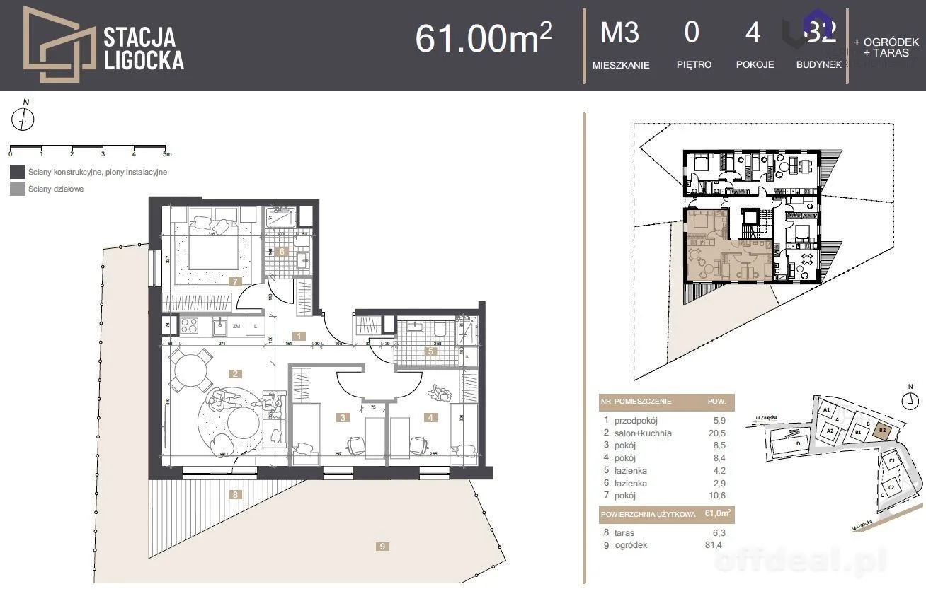NOWE MIESZKANIA. 4 POKOJE!  OGÓRDEK 81,40m2