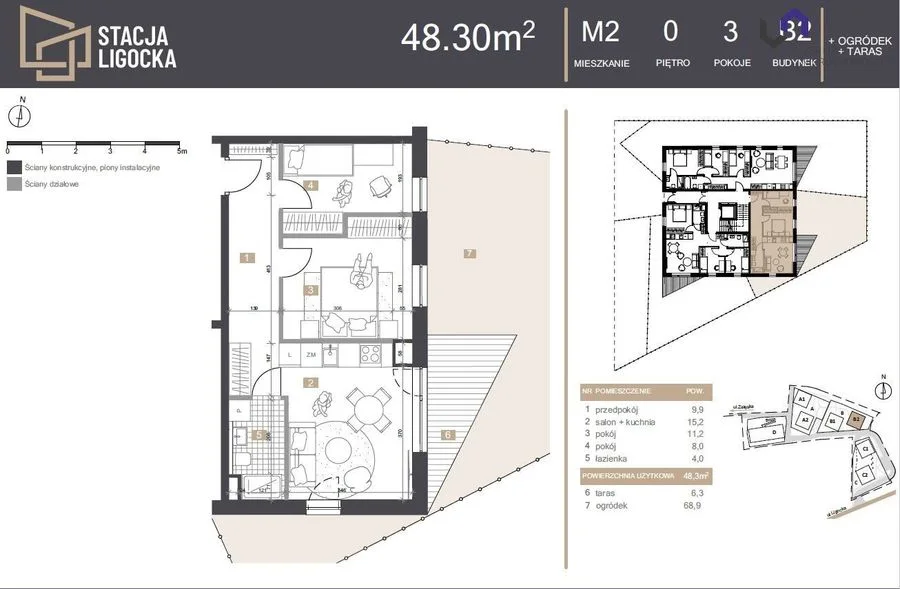 NOWE MIESZKANIA. 3 POKOJE!  OGÓRDEK 68,9m2