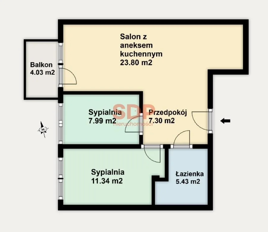 3-room apartment for sale in Wrocław, Fabryczna, Nowy Dwór | 56.04 m²