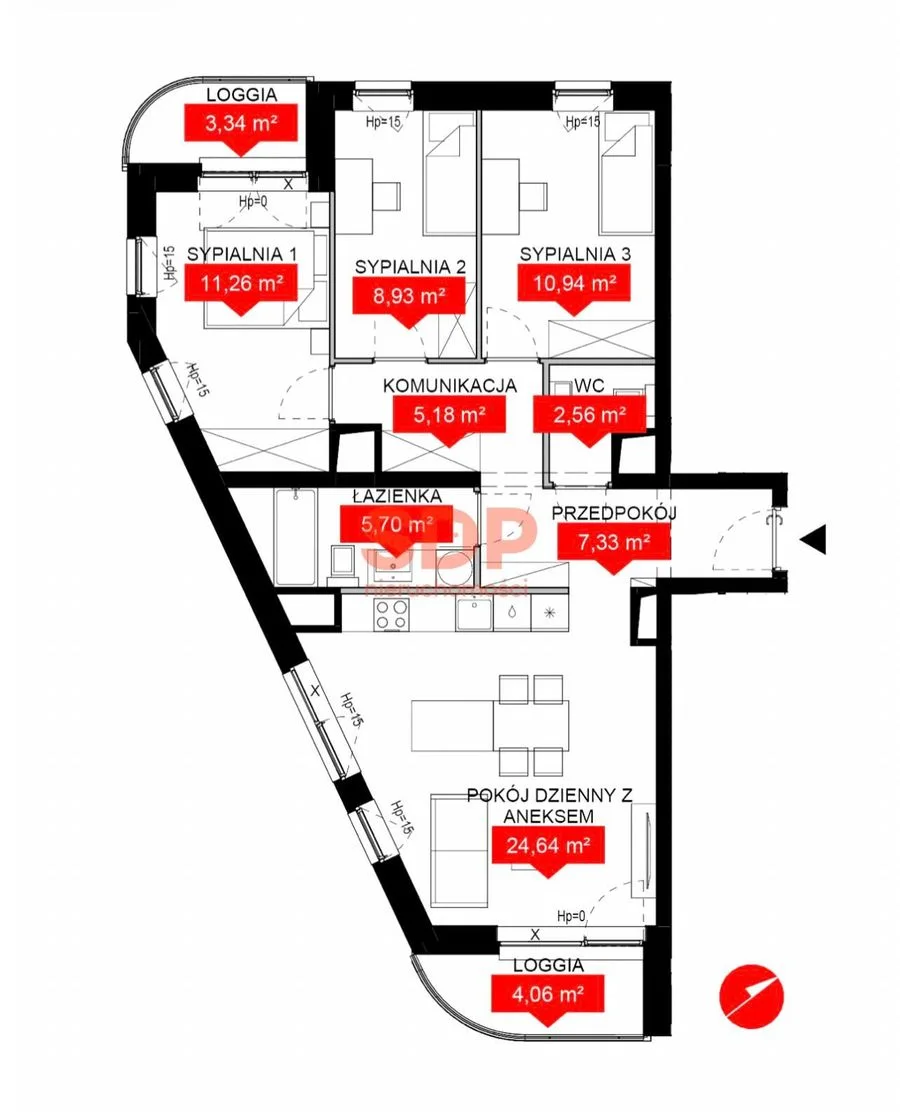 4-Zimmer Wohnung zum Verkauf in Wrocław, Krzyki | 76,54 m²