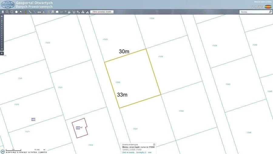 ділянка на продаж у Gąski | 992 m²