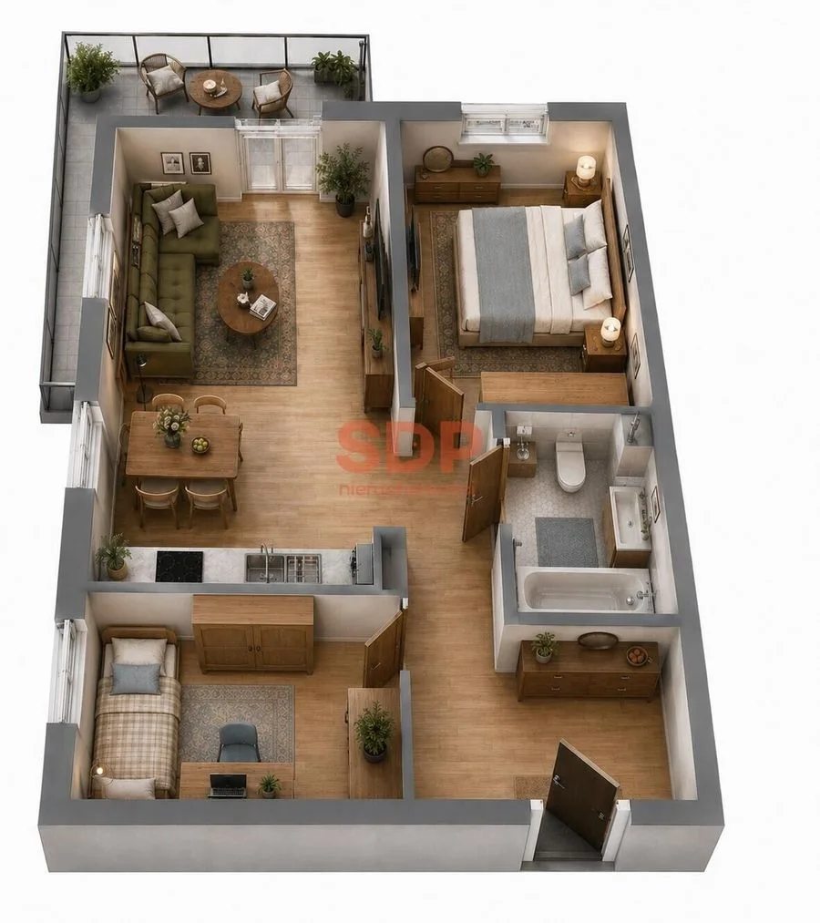 квартира на продаж у Wrocław, Fabryczna, Pracze Odrzańskie | 3-кімн. | 55,69 m²