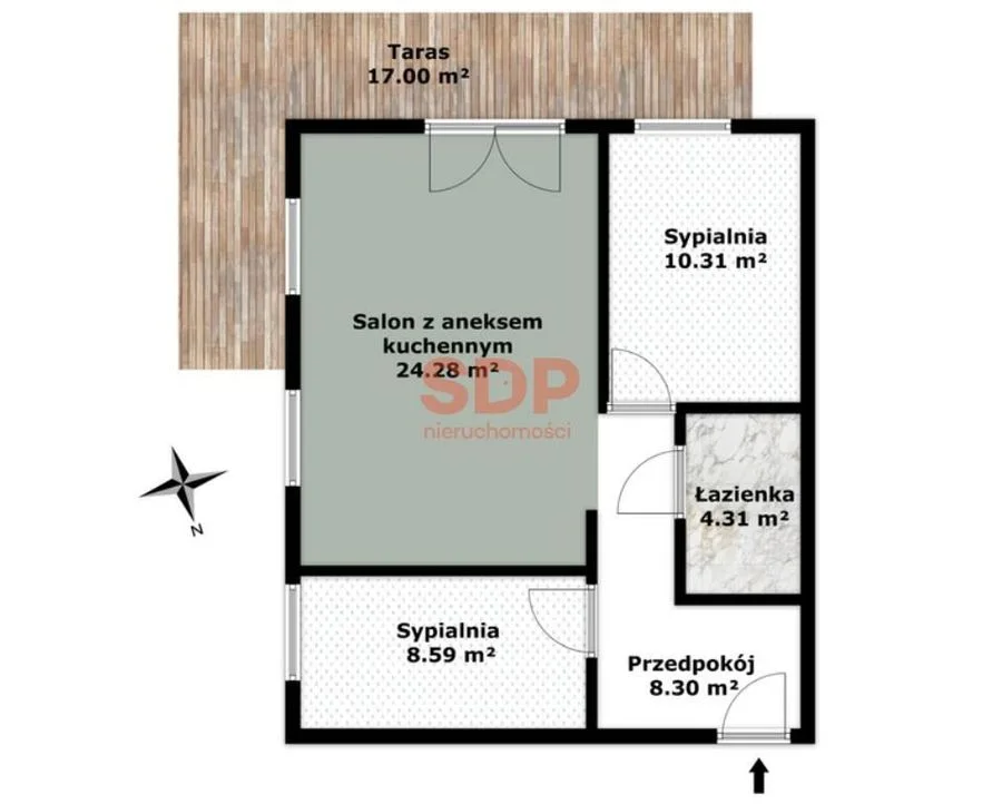 квартира на продаж у Wrocław, Fabryczna, Pracze Odrzańskie | 3-кімн. | 55,69 m²