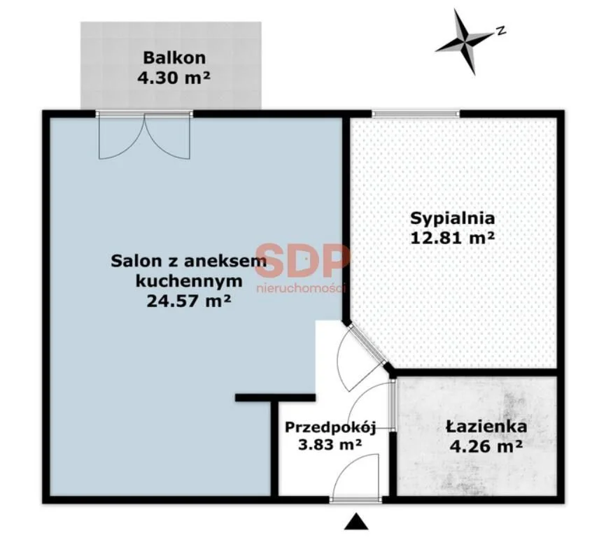 квартира на продаж у Wrocław, Fabryczna, Pracze Odrzańskie | 2-кімн. | 45,47 m²