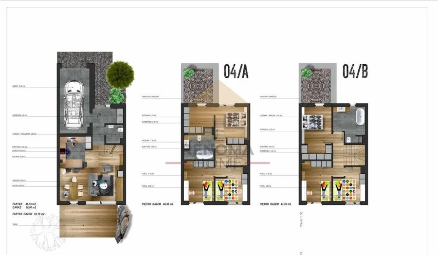Dom szeregowy 112 m² |36 m² strych|Garaż|Ogród