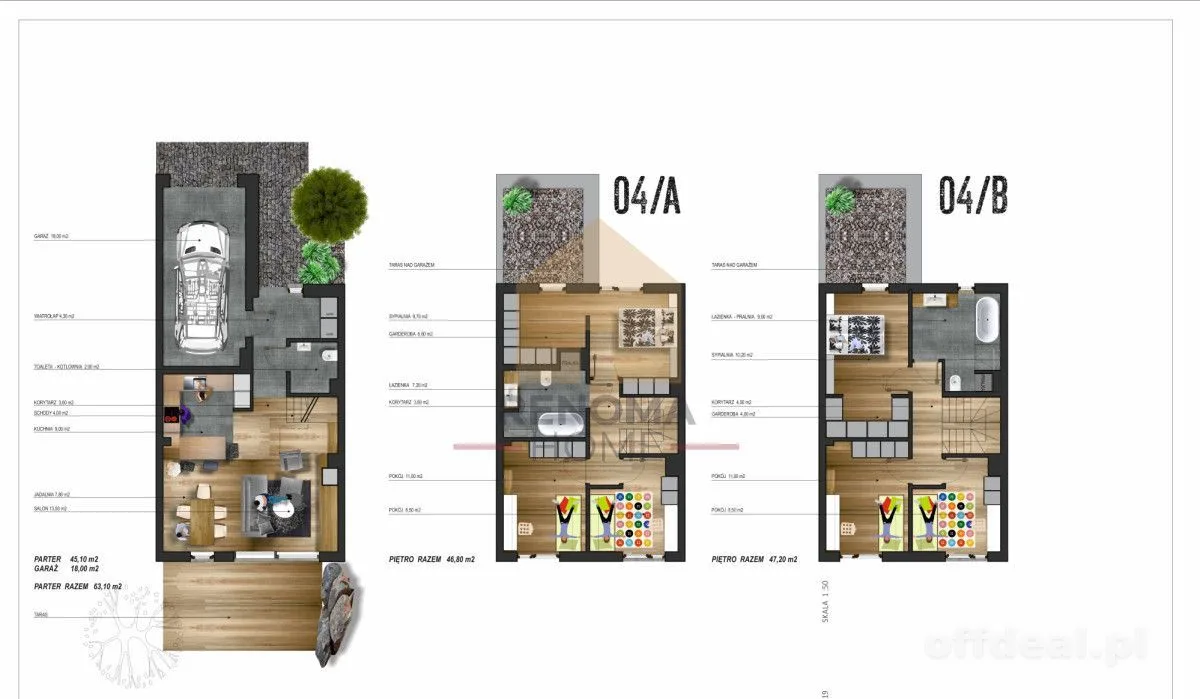 Dom szeregowy 112 m² |36 m² strych|Garaż|Ogród