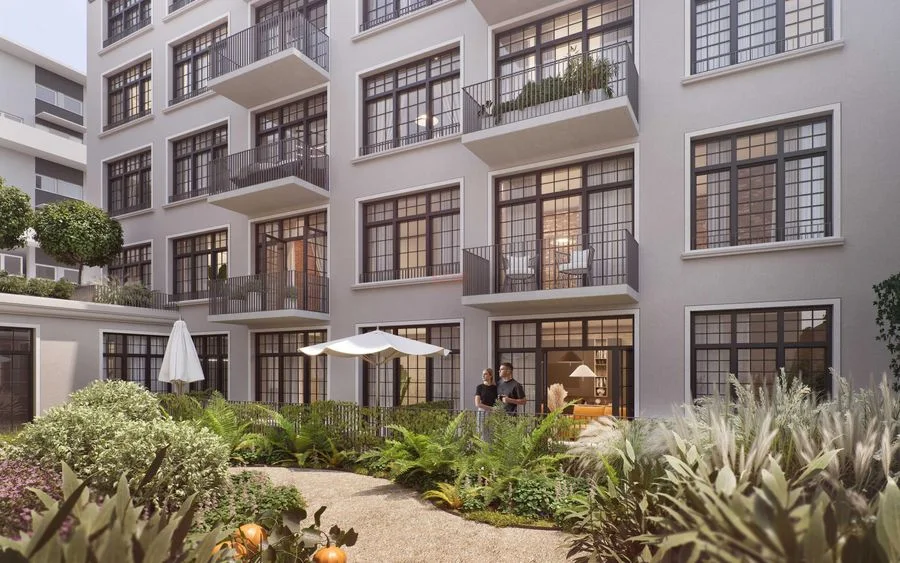 Dwupokojowy apartament o wysokoch stropach z dużą sypialnią i tarasem 14 mkw