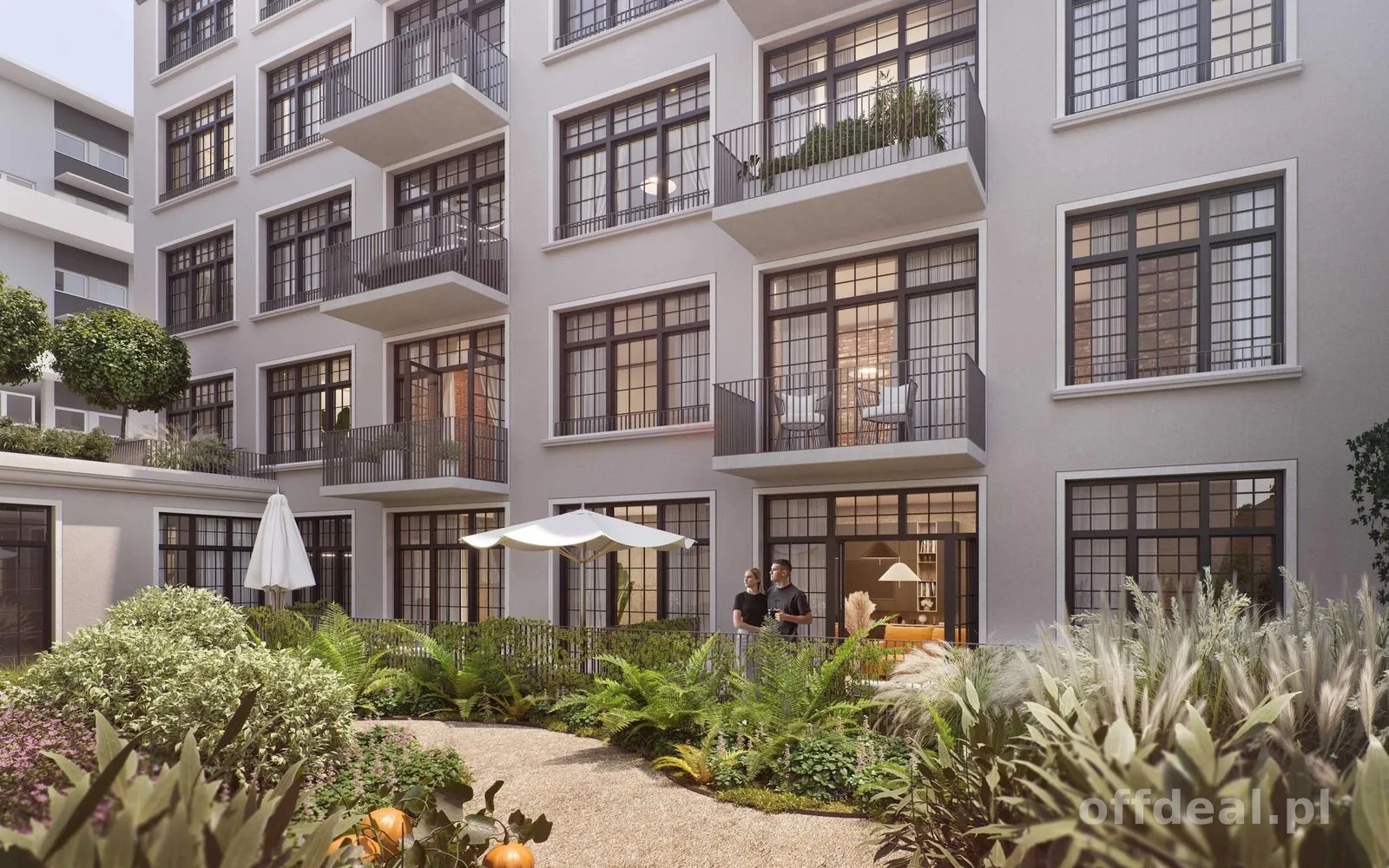 Dwupokojowy apartament o wysokoch stropach z dużą sypialnią i tarasem 14 mkw