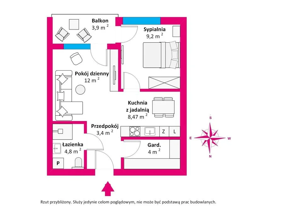appartement à vendre à Kołobrzeg, Portowa | 2 pièces | 41,87 m²