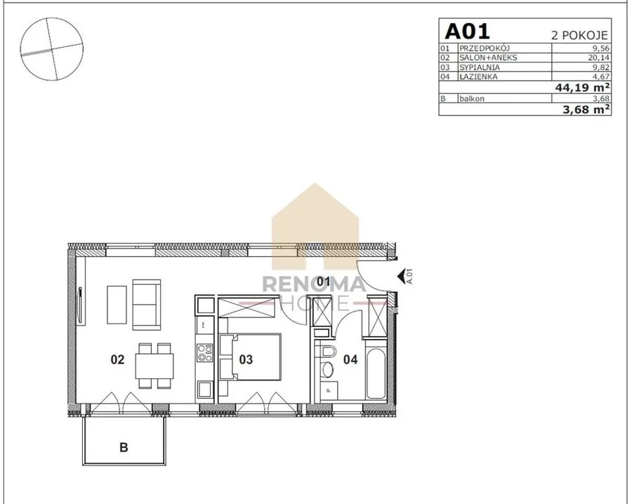 3-room commercial property for rent in Wrocław, Śródmieście, Ołbin | 44.19 m²