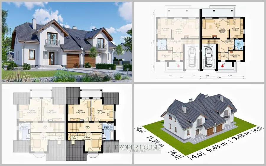 Projekt deweloperski w Konopnicy! Bliźniak 240m² z potencjałem zysku!