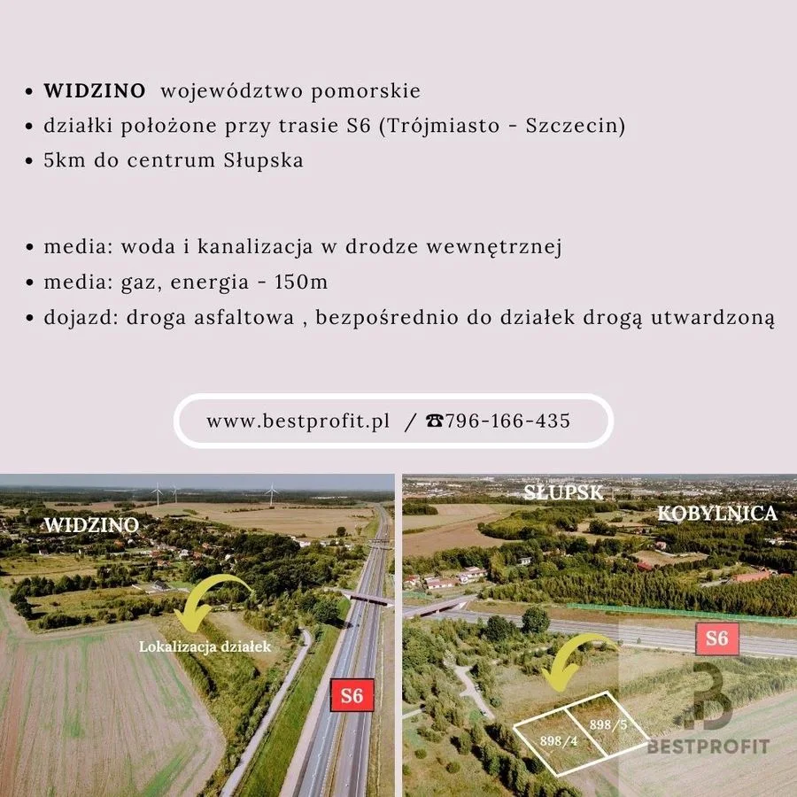 Na sprzedaż działka usługowo mieszkalna Widzino koło Słupska