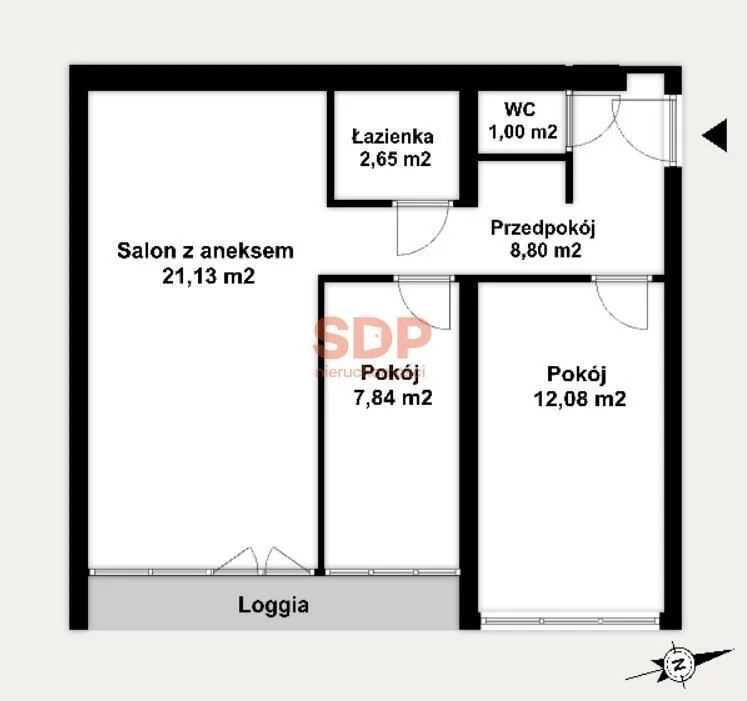 3-Zimmer Wohnung zum Verkauf in Wrocław, Krzyki, Powstańców Śląskich | 53,5 m²