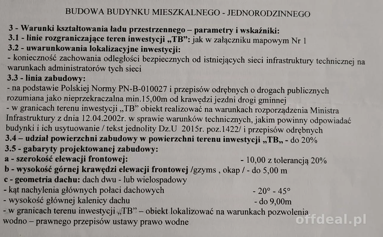 Działka przy nowej drodze gaz woda prąd Borzęcin