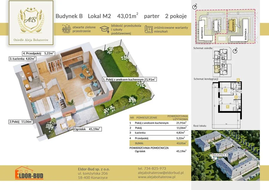 Prestiżowe mieszkanie z ogródkiem – Aleja Bohaterów