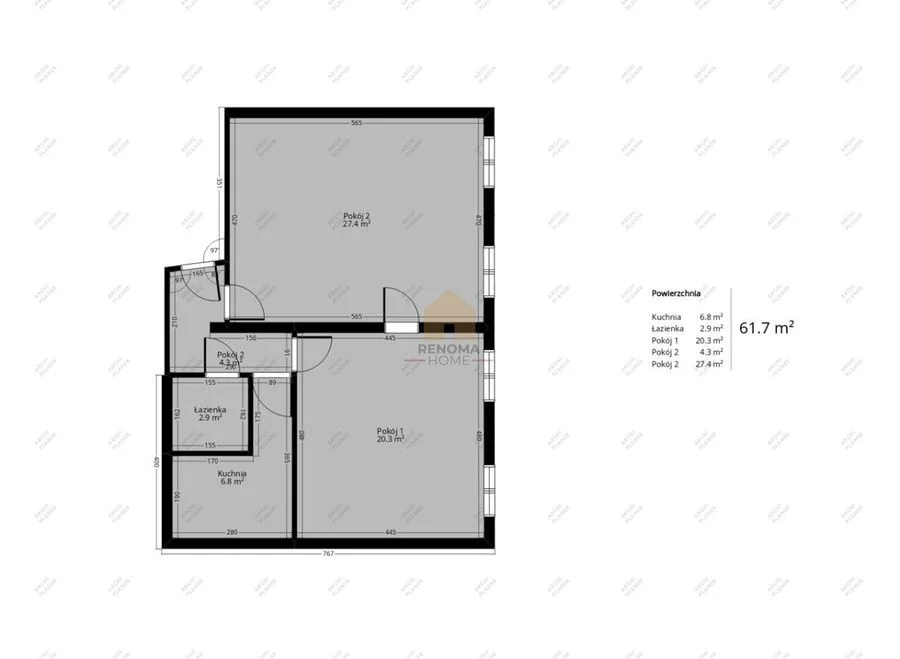 2-room apartment for sale in Legnica | 61.5 m²