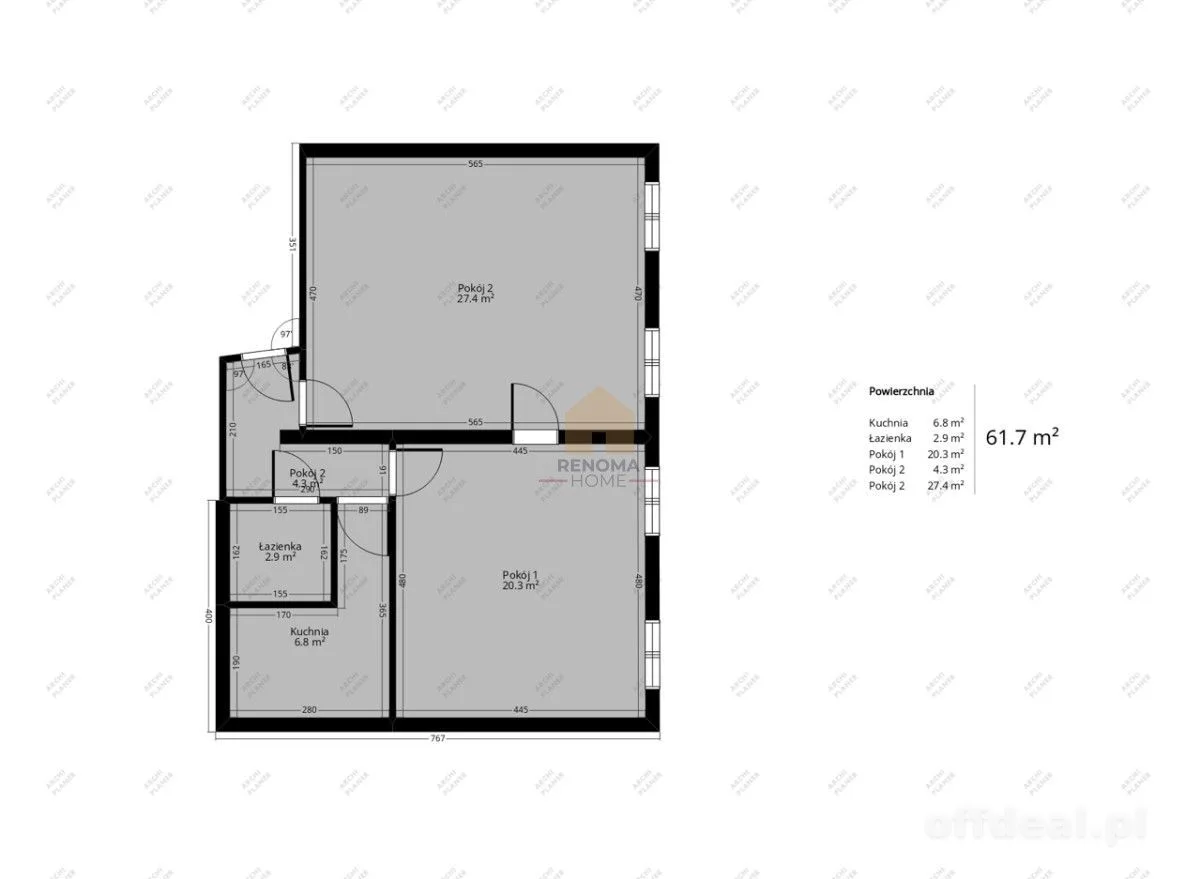 2-room apartment for sale in Legnica | 61.5 m²