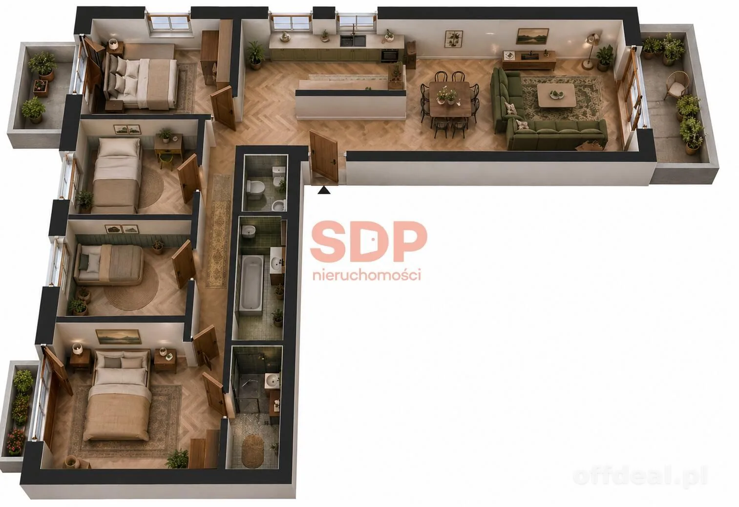5 - pokojowy apartament blisko rzeki i zieleni