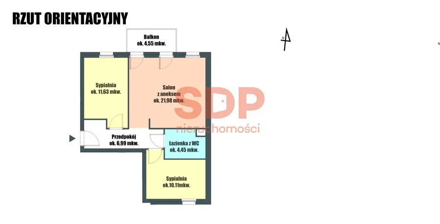 3-room apartment for sale in Święta Katarzyna | 55.16 m²
