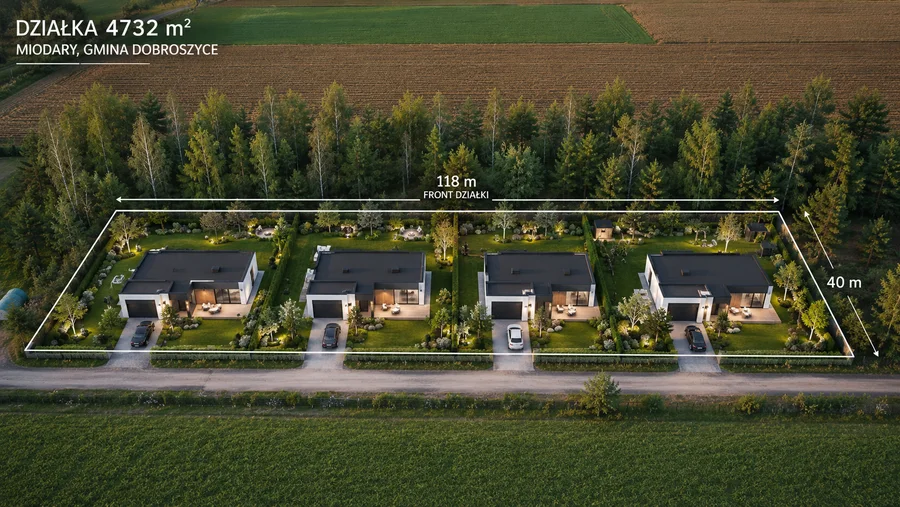 Działka inwestycyjna 4732 m² Miodary potencjał pod kameralną zabudowę