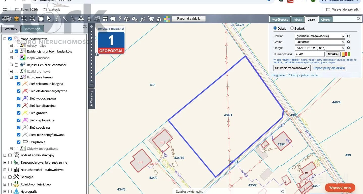 Działka budowlana 3013 m z wydanymi warunkami zabudowy - Stare Budy
